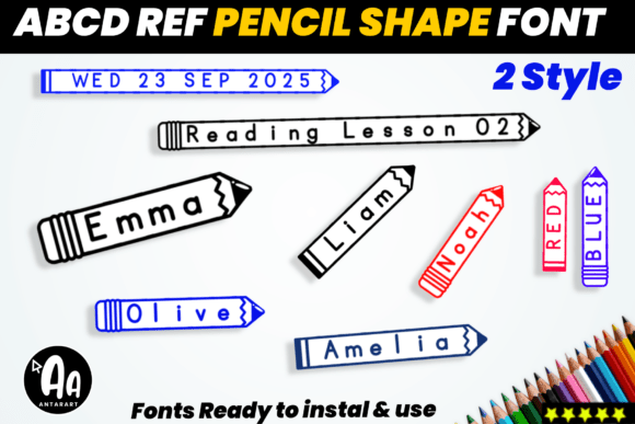 Abcd Ref Pen Shape: A Versatile Decorative Font for Marketers