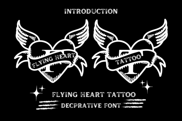 Flying Heart Tattoo: A Unique Decorative Font for Crafters