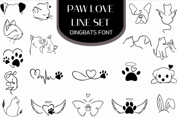 Paw Love Line Set: A Gentle Typeface for Pet Stories