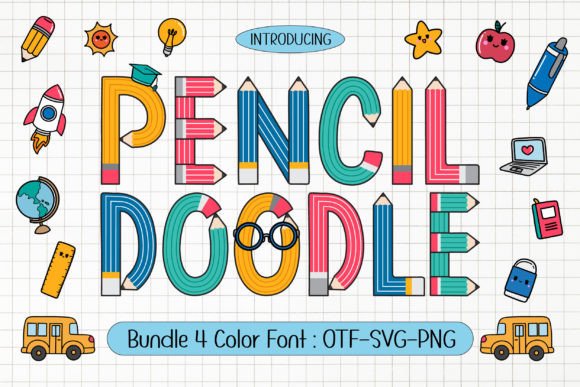 Pencil Doodle: A Playful Color Font for Kids Brands